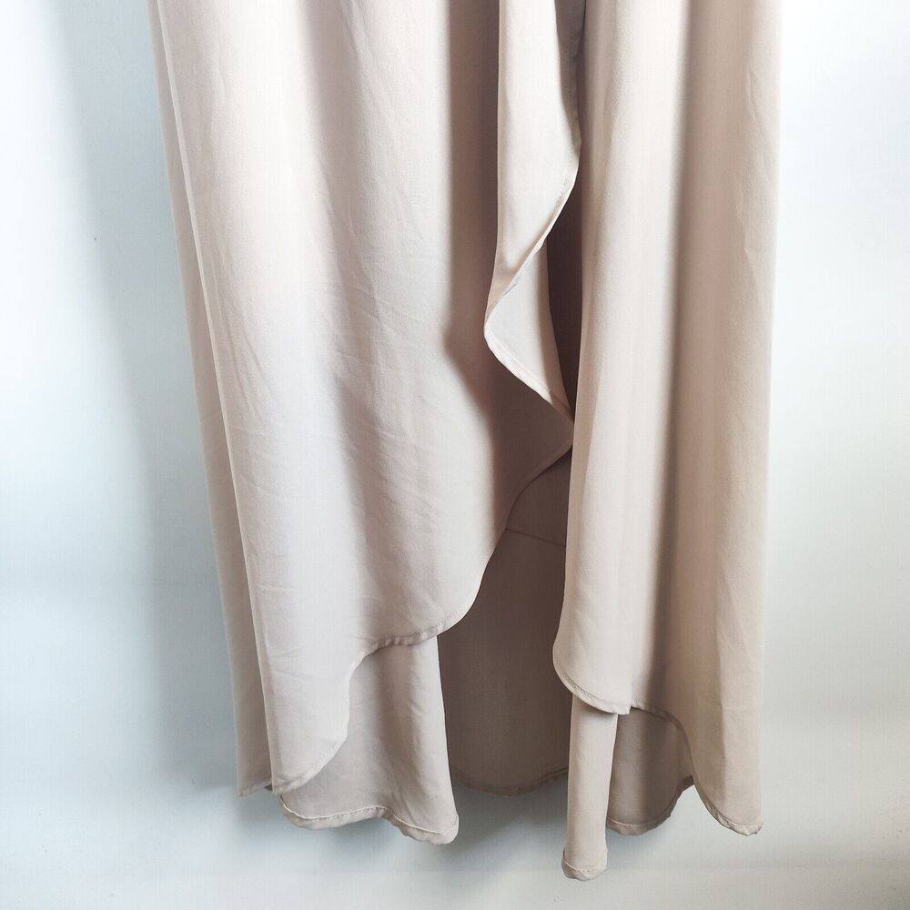 Show Me Your MuMu Sophia Wrap Dress Beige‎ Small Show Me The Ring Crisp Chiffon - Picture 6 of 14
